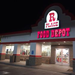 R-Place Shell Convenience Stores - R Place Food Depot - there is a Shell gas pump in front, a Subway and a Taco Time inside.