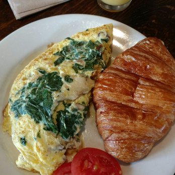 la Madeleine - Custom Regular Omelet with chicken, spinach and Swiss cheese, served with a croissant on the side - Cafes Near Me - Houston, Texas la Madeleine - Custom Regular Omelet with chicken, spinach and Swiss cheese, served with a croissant on the side - Cafes Near Me - Houston, Texas
