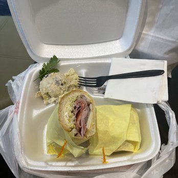 The Upper Crust Sandwich Shoppe - Italian sub with potato salad - Delis Near Me - Riverside, California The Upper Crust Sandwich Shoppe - Italian sub with potato salad - Delis Near Me - Riverside, California