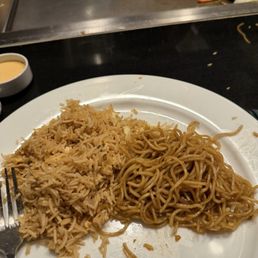 Fried rice and garlic noodles