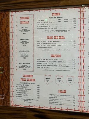 Menu photo 4 Cherokee Restaurant Calumet, OK