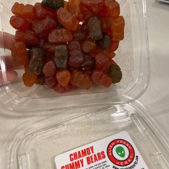 Alien Fresh Jerky - This is how the chamoy gummy bears look now. They look like they taste... horrible - Meat Shops Near Me - Baker, California Alien Fresh Jerky - This is how the chamoy gummy bears look now. They look like they taste... horrible - Meat Shops Near Me - Baker, California