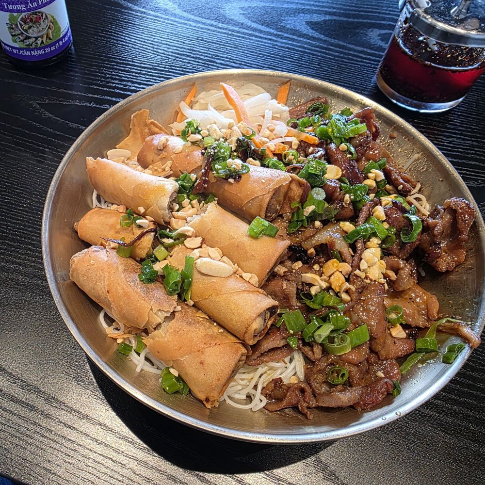 Pho N More - Pork with rice noodle and eggrolls. You can tell by the flavor that they care about their dish and the health of the customers - Vietnamese Near Me - Escondido, California Pho N More - Pork with rice noodle and eggrolls. You can tell by the flavor that they care about their dish and the health of the customers - Vietnamese Near Me - Escondido, California