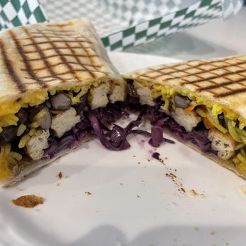 AM Cafe - Jerk "chicken" burrito - Cafes Near Me - Vancouver, British Columbia