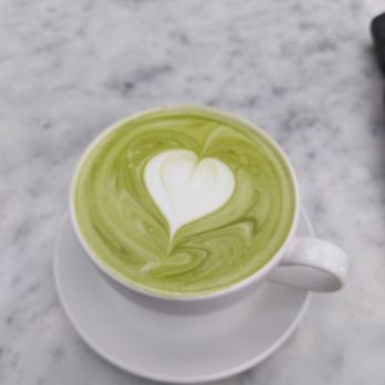 RH Rooftop Restaurant at RH Columbus - Matcha latte - so pretty - Breakfast & Brunch Near Me - Columbus, Ohio