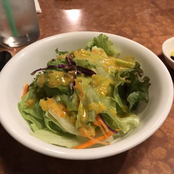 Akane Chaya - my salad. I prefer no dressing on my salad so I didn't eat this salad :c - Japanese Near Me - Gardena, California