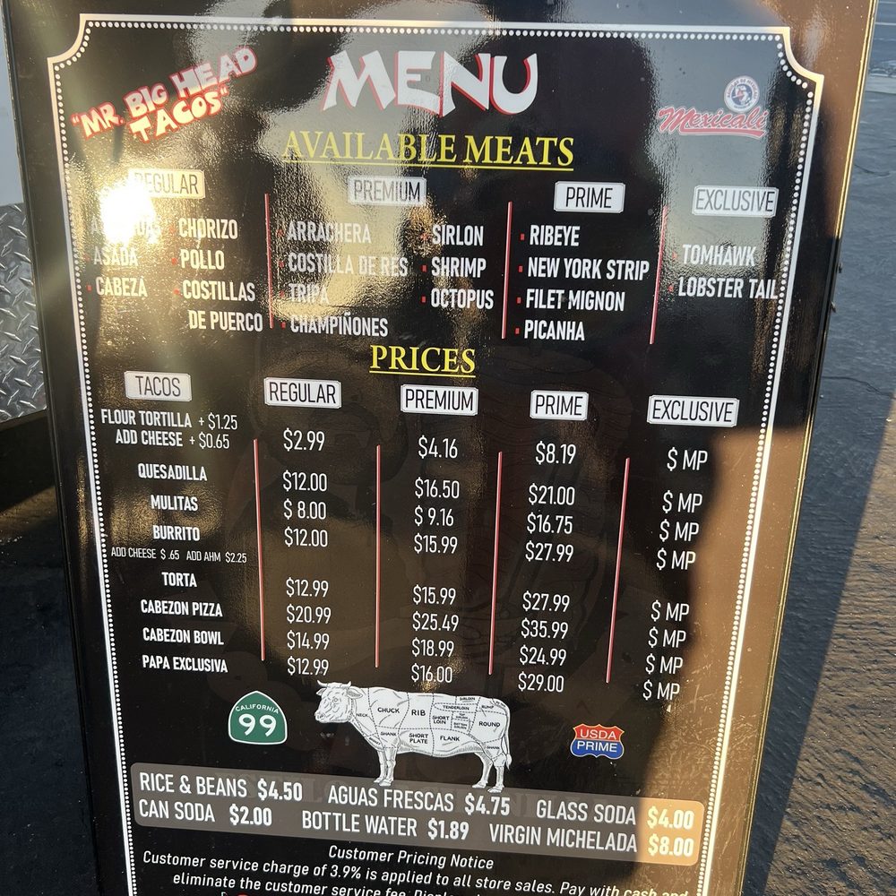 Tacos El Cabezon - Menu - Tacos Near Me - Fresno, California Tacos El Cabezon - Menu - Tacos Near Me - Fresno, California