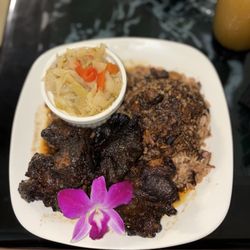 EllIment Restaurant and Lounge - Oxtail medium with rice and peas with gravy