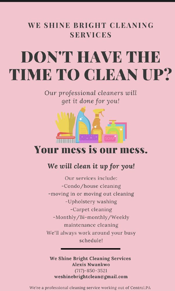 WE SHINE BRIGHT CLEANING SERVICES York, Pennsylvania Home Cleaning