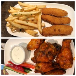 Kids meal chicken tenders $9, buffalo wings happy hour $8 Kids meal chicken tenders $9, buffalo wings happy hour $8