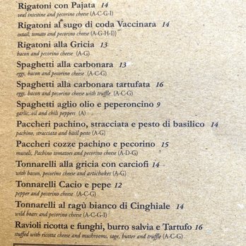 Trattoria Vecchia Roma - PRIMI - PASTA - Roman Near Me - Rome, RM Trattoria Vecchia Roma - PRIMI - PASTA - Roman Near Me - Rome, RM
