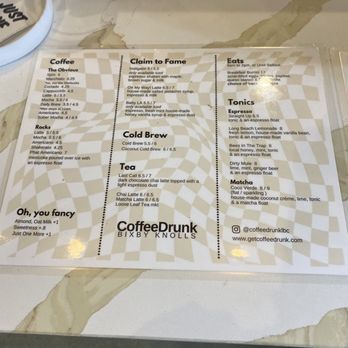 CoffeeDrunk - Menu Feb 2024 - Coffee & Tea Near Me - Long Beach, California