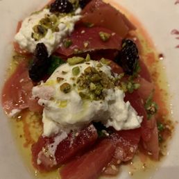 Roasted Beets with Burrata and Pistachio