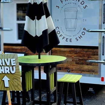 Three Friends Coffee - Outside seating area - Coffee & Tea Near Me - Wilmington, North Carolina Three Friends Coffee - Outside seating area - Coffee & Tea Near Me - Wilmington, North Carolina