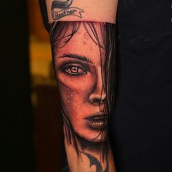Until Ink Do Us Part Tattoo Gallery - Black and grey portrait by Scout