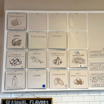 Caravaggio Gelato Lab - Menu on the day I went. - Gelato Near Me - Berkeley, California