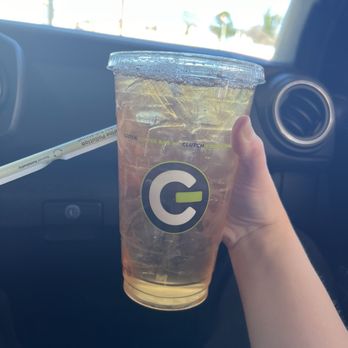 Clutch Coffee Bar - Iced Peach Perfection Green Tea - Coffee Roasteries Near Me - Greensboro, North Carolina