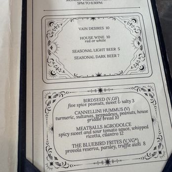 The Bluebird Cocktail Room - Menu - Cocktail Bars Near Me - Baltimore, Maryland