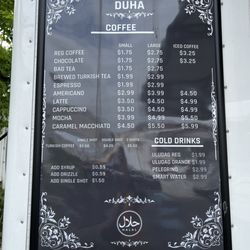 Duha Cafe & Pizza - Coffee menu