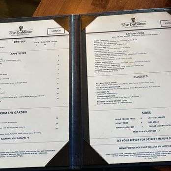The Dubliner - Lunch menu - Irish Pub Near Me - Boston, Massachusetts