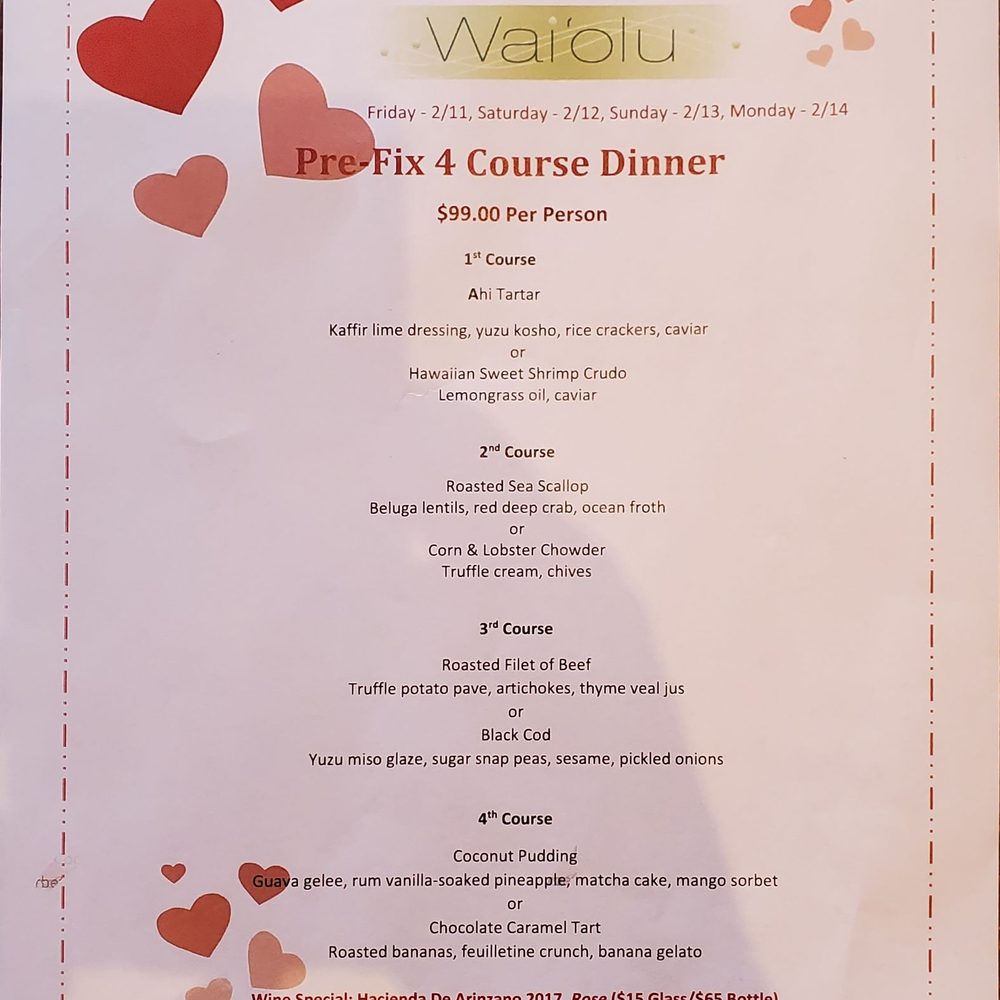Wai'olu Ocean Cuisine - Valentine's weekend special. - Sushi Bars Near Me - Honolulu, Hawaii Wai'olu Ocean Cuisine - Valentine's weekend special. - Sushi Bars Near Me - Honolulu, Hawaii