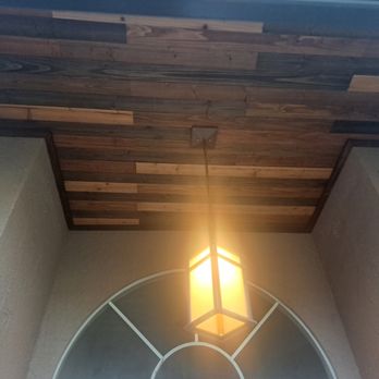 Panacea Home Services - Custom stained exterior cedar shiplap ceiling - Handyman Near Me