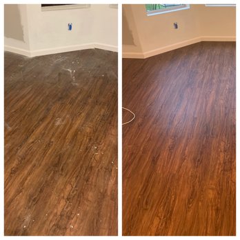 KingsGate Services - the before and after of a hardwood floor restoration - General Contractors Near Me - Spring, Texas KingsGate Services - the before and after of a hardwood floor restoration - General Contractors Near Me - Spring, Texas