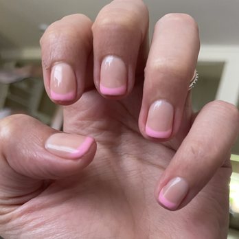 Yen Nail N' Spa - Gel manicure -Nude base #71 -Pink tip #10 - Day Spas Near Me - Georgetown, Texas
