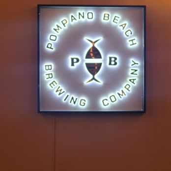 Pompano Beach Brewing Company - Logo on inside of bar - Breweries Near Me - Pompano Beach, Florida Pompano Beach Brewing Company - Logo on inside of bar - Breweries Near Me - Pompano Beach, Florida