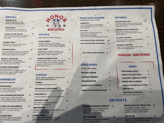 Menu photo 7 Honor Brewing Sterling, VA