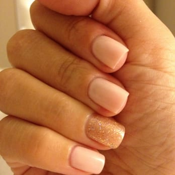Mandara Nail Spa - Gelish mani by Ann - pink and gold - Nail Salons Near Me - Dublin, California