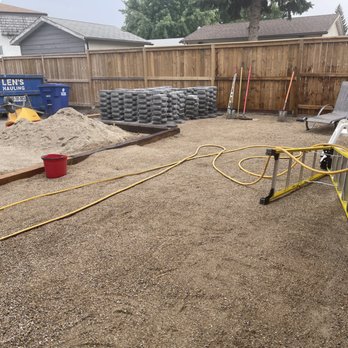 DMS Landscaping - Crusher dust left sloping toward the house. - Landscaping Near Me