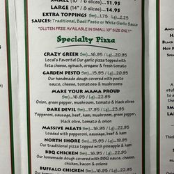 Dare Devil's Pizzeria - Menu