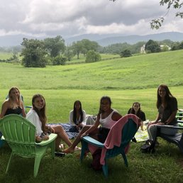 Adirondacks on the lawn.