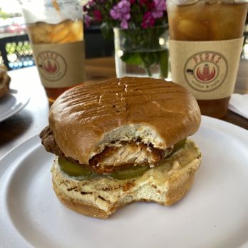 Perks Coffee & Cafe - Great Spicy Chicken Sandwich. Flavorful and perfect size/portion - Coffee & Tea Near Me - Metairie, Louisiana Perks Coffee & Cafe - Great Spicy Chicken Sandwich. Flavorful and perfect size/portion - Coffee & Tea Near Me - Metairie, Louisiana