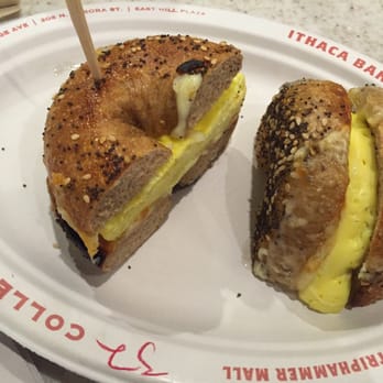 Collegetown Bagels - Egg and cheese on a toasted Long Island wheat bagel - Coffee & Tea Near Me - Ithaca, New York Collegetown Bagels - Egg and cheese on a toasted Long Island wheat bagel - Coffee & Tea Near Me - Ithaca, New York