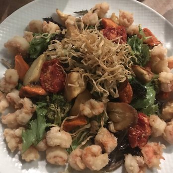 Monarch Kitchen & Bar - Roasted Veggie salad with Crispy Rock Shrimp - American Near Me - Davenport, Iowa Monarch Kitchen & Bar - Roasted Veggie salad with Crispy Rock Shrimp - American Near Me - Davenport, Iowa
