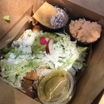 Tacos Casa - 4 chicken taquitos, rice and beans - Caterers Near Me