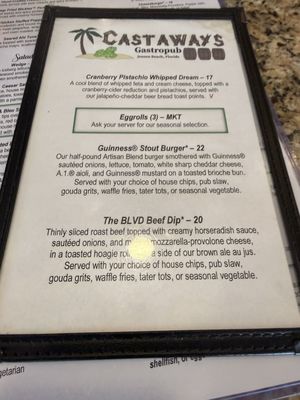 Menu photo 1 Castaways Gastropub Jensen Beach, FL Menu photo 1 Castaways Gastropub Jensen Beach, FL