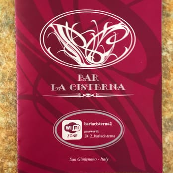 La Cisterna - Menu cover - Bars Near Me - San Gimignano, SI