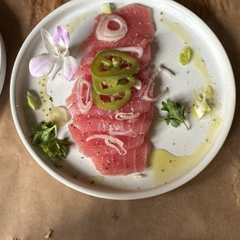 The Argonaut - Tuna crudo with Mediterranean finish - Cocktail Bars Near Me - Atlanta, Georgia