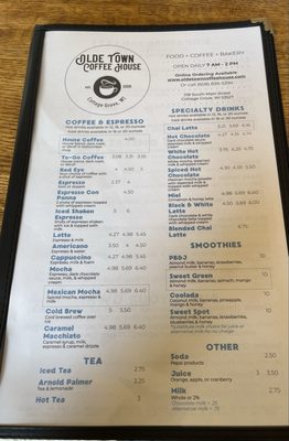 Menu photo 2 Olde Town Coffee House Cottage Grove, WI