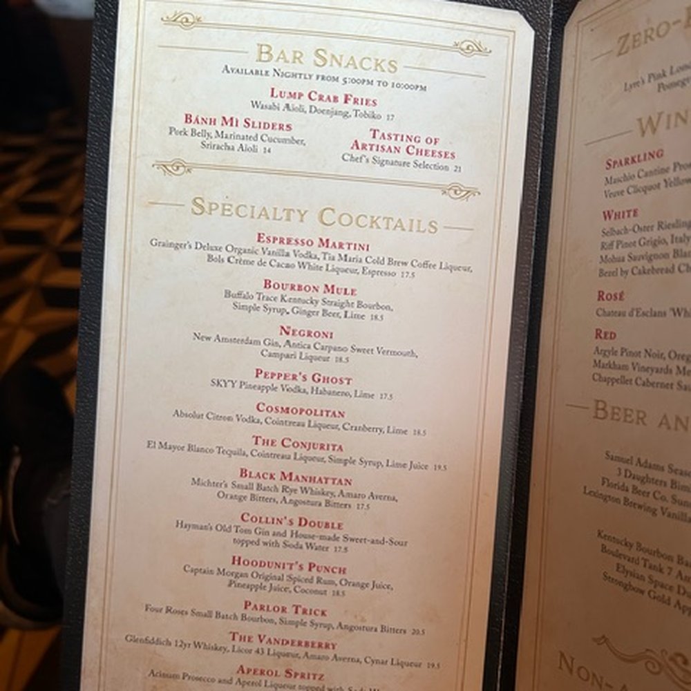 AbracadaBar - Menu - Cocktail Bars Near Me - Orlando, Florida