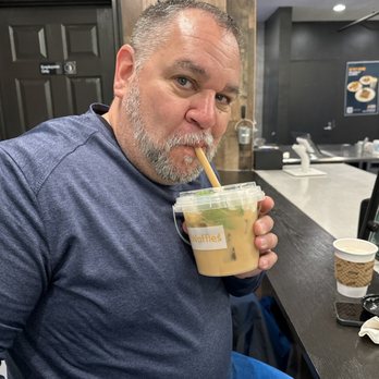 Mr. Waffle - Husband enjoying his #Sleepless In Seattle (24oz) - Waffles Near Me - Seattle, Washington Mr. Waffle - Husband enjoying his #Sleepless In Seattle (24oz) - Waffles Near Me - Seattle, Washington