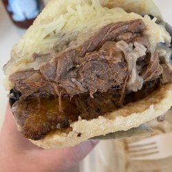 Paparepas Venezuelan Food - Arepa Pabellon. It's a thick boy