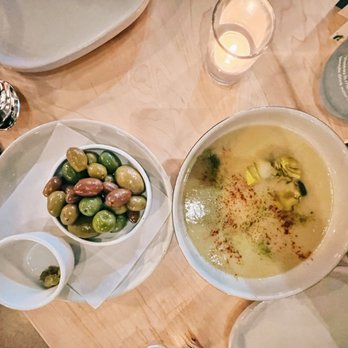 Luma Bar & Eatery - Olives and leak soup - Mediterranean Near Me - Petaluma, California Luma Bar & Eatery - Olives and leak soup - Mediterranean Near Me - Petaluma, California