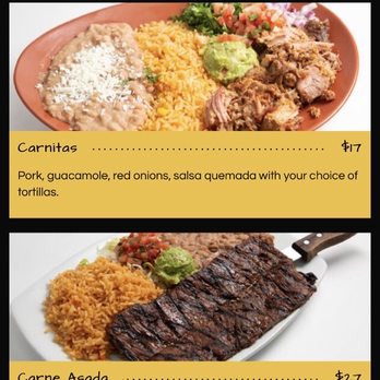 La Vida Cantina - Sample of the menu after scanning the QR code - Mexican Near Me - Costa Mesa, California