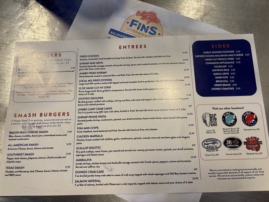 Menu photo 1 FINS Oyster Bar & Grill Georgetown, DE