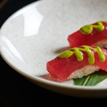 Crave Sushi Bar - Big Eye Tuna Nigiri: with yuzu koshi aji verde - Japanese Near Me - New York, New York Crave Sushi Bar - Big Eye Tuna Nigiri: with yuzu koshi aji verde - Japanese Near Me - New York, New York