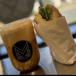 MO’s deli & cafe - Special bagel and iced latte